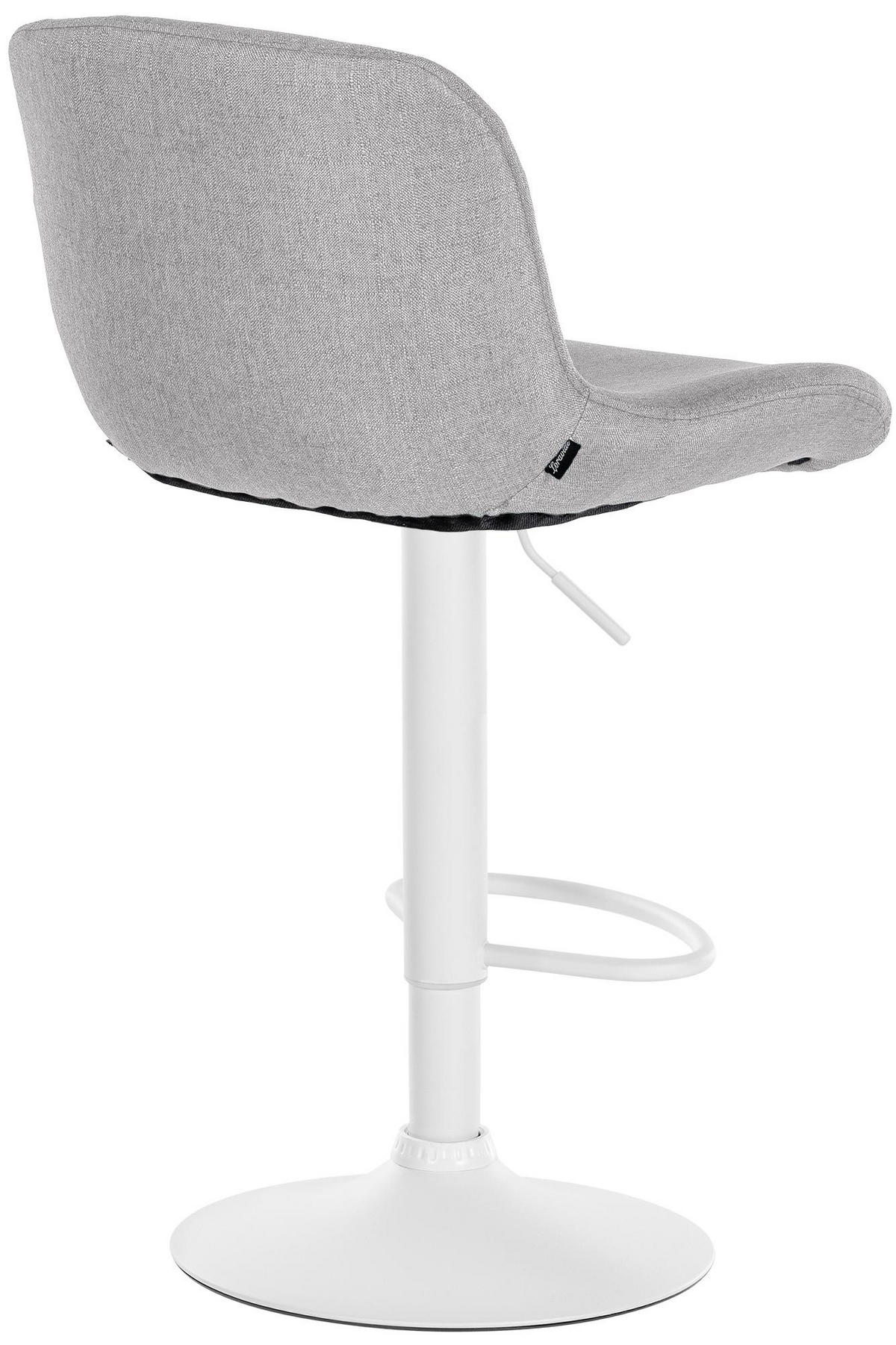 BARHOCKER Stoff hellgrau - Hellgrau/Weiß, Textil/Metall (50/85/50cm) - CLP
