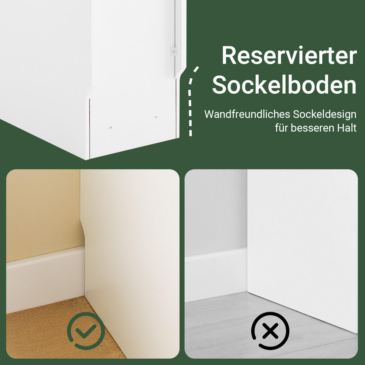 NACHTTISCH mit Seitenablage, Weiß, 20x35x60cm - Weiß, Holzwerkstoff (20/60/35cm) - SoBuy