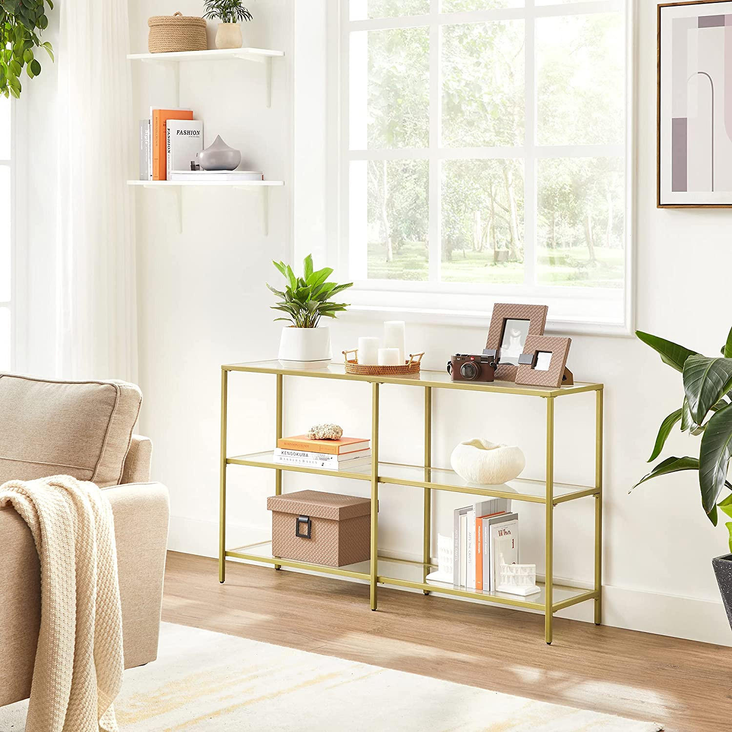 Thumbnail - Hansiro Konsolentisch, Gold, Metall, 30x73x130 cm, Wohnzimmer, Wohnzimmertische, Konsolentische