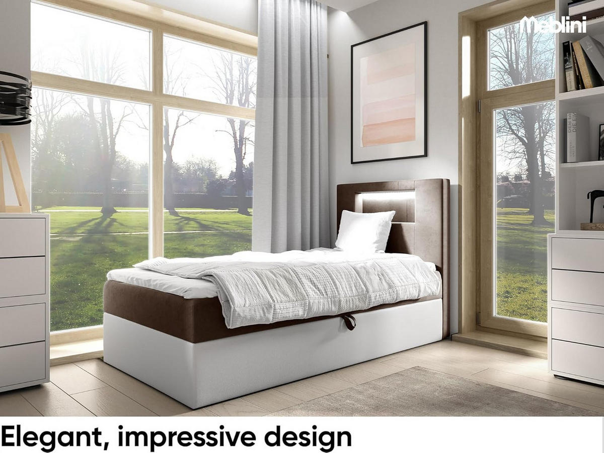 KINDERBETT GARETH 1 - Braun/Weiß, Holzwerkstoff (82/212cm) - Meblini