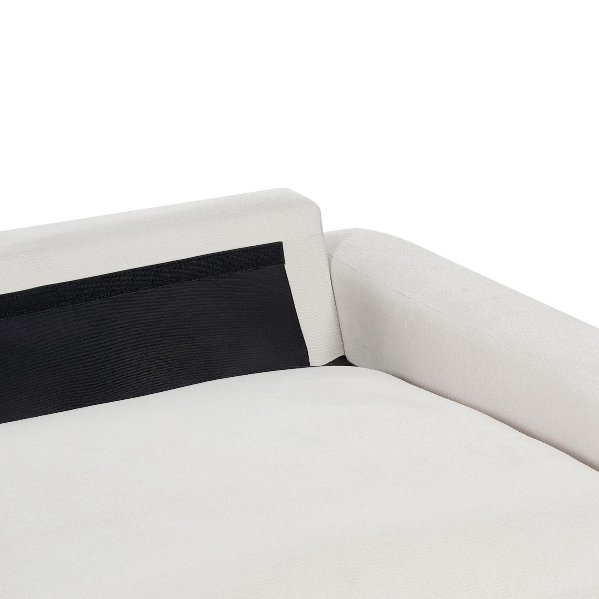 3-SITZER-ECKSOFA cremeweiß rechtsseitig Maloy - Schwarz/Weiß, Textil (272/189cm) - Beliani