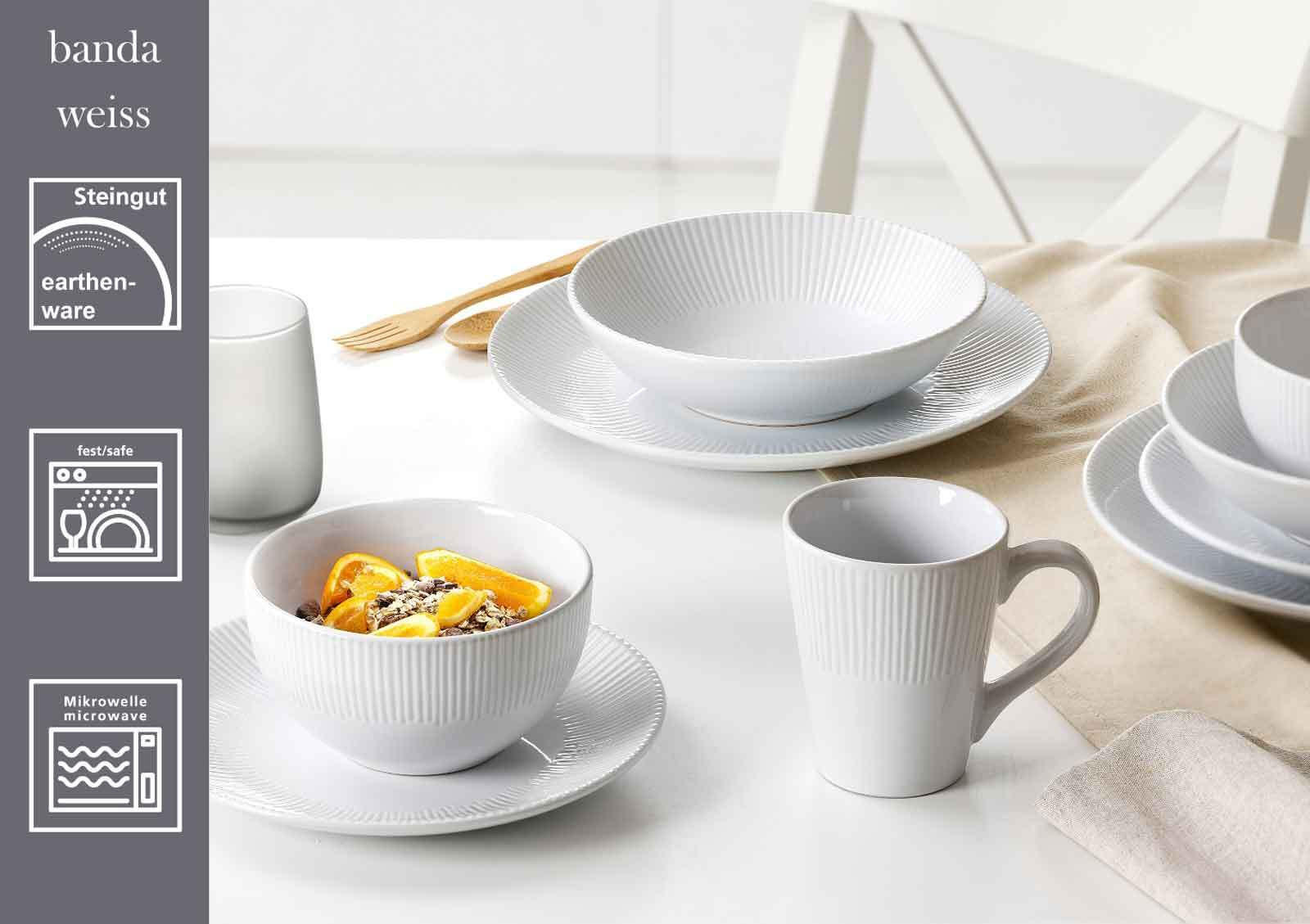 DESSERTTELLER Banda Weiß ø 21 cm 6er Set - Weiß, Keramik (21cm) - Ritzenhoff Breker