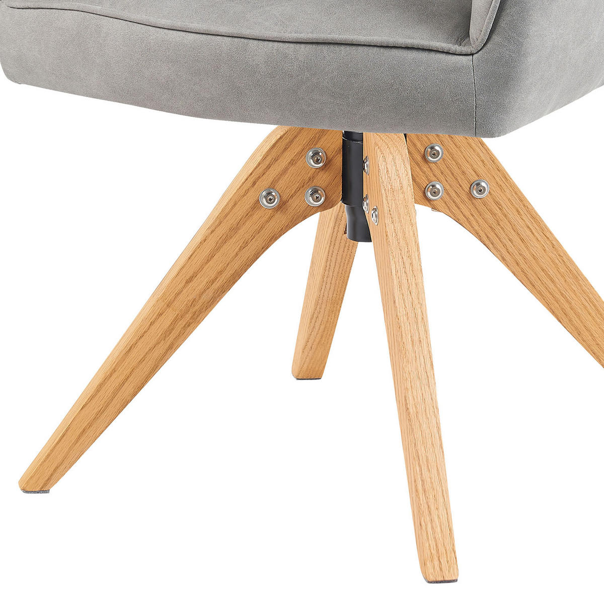 ARMLEHNSTUHL Mika-Noah - Honigeiche/Hellgrau, Eichenholz/Holz (60/87/65cm) - DUBI Möbel