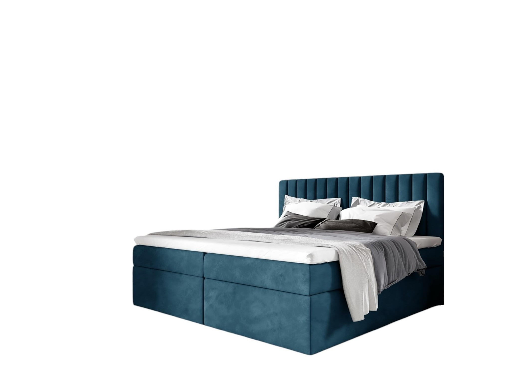 BOXBETT Linnea - Blau, Holzwerkstoff/Textil (200/220cm) - Fun Möbel