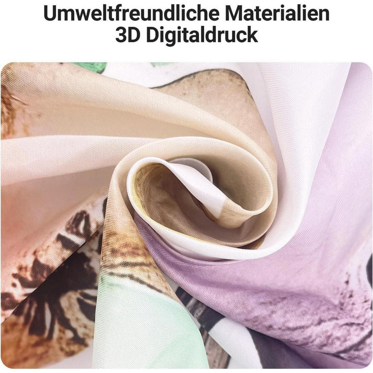 DUSCHVORHANG Blumen Zeichnen 200 x 200 cm - Multicolor, Textil (200/200cm)