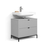 WASCHBECKENUNTERSCHRANK Aterno Grau 70 x 63 cm mit 2 ausziehbaren Schubladen - Grau, Holzwerkstoff (70/63/45.1cm) - Livinity®