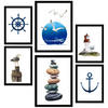 POSTER Set Mit 6 Meereskomposition A3 & A4 Schwarzer Rahmen - Schwarz, Papier (29/3cm) - Nacnic