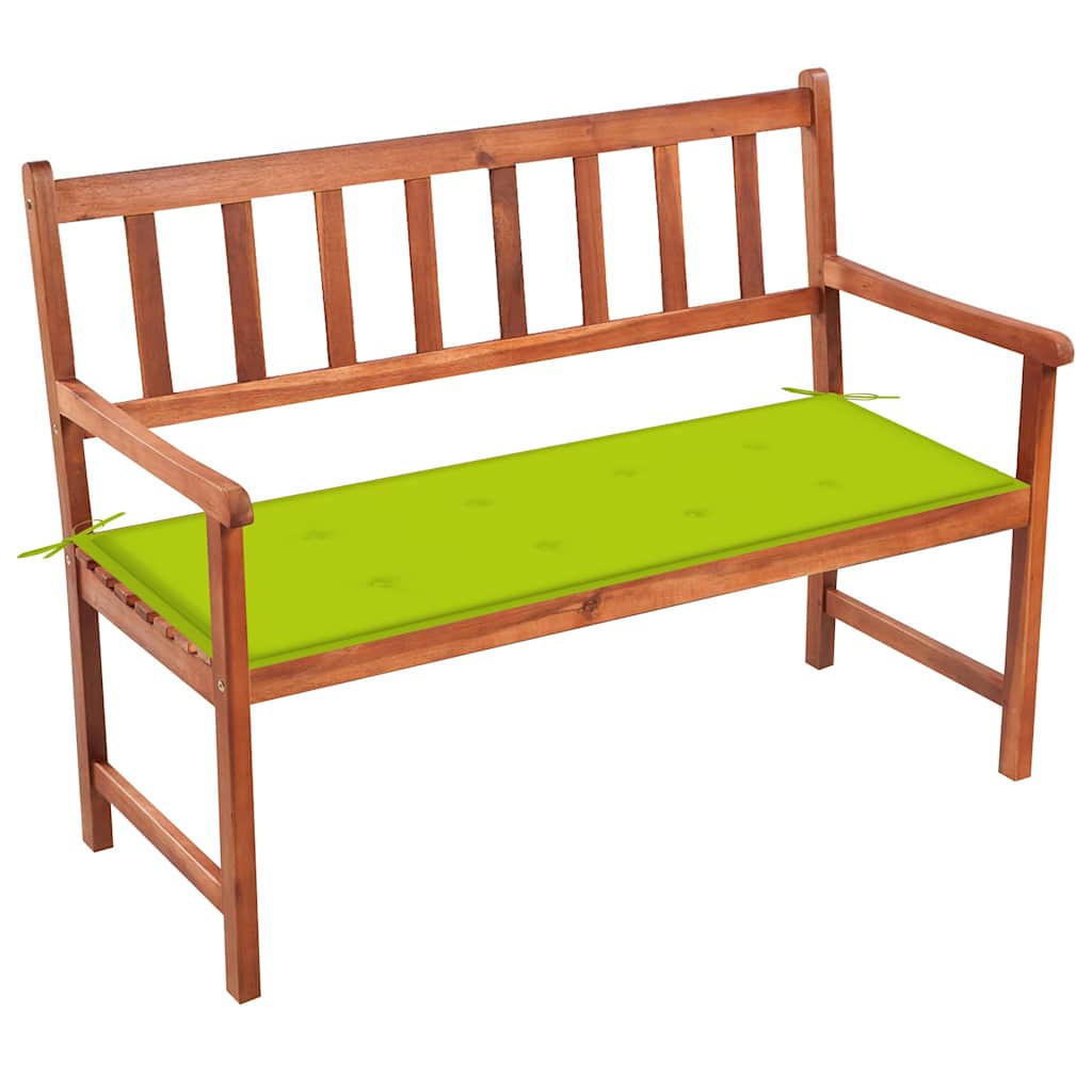 GARTENBANK mit Auflage 120 cm Massivholz Akazie - Hellgrün, Holz (50/90/58cm) - furnicato