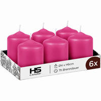 STUMPENKERZEN Ø4cm x 6cm - 6er Pack Rose - Hellrosa, Naturmaterialien (4/6cm)