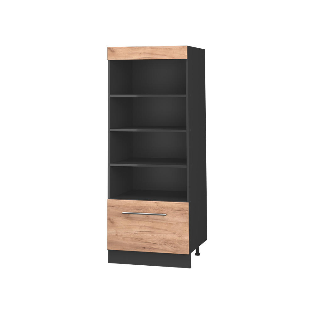 KÜCHENREGAL Fame-Line, Goldkraft Eiche/Anthrazit, 60 cm - Honigeiche/Anthrazit, Holzwerkstoff (60/153.6/58.1cm) - Vicco