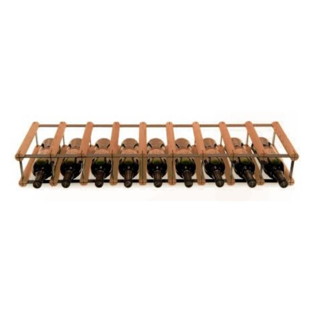 WEINREGAL Vinotega Mod Metal 12,5x92,5x24,5 cm 9x1 Flaschen Massives Kiefernholz Braun Geölt - Braun, Holz (92.5/12.5/24.5cm) - PROREGAL