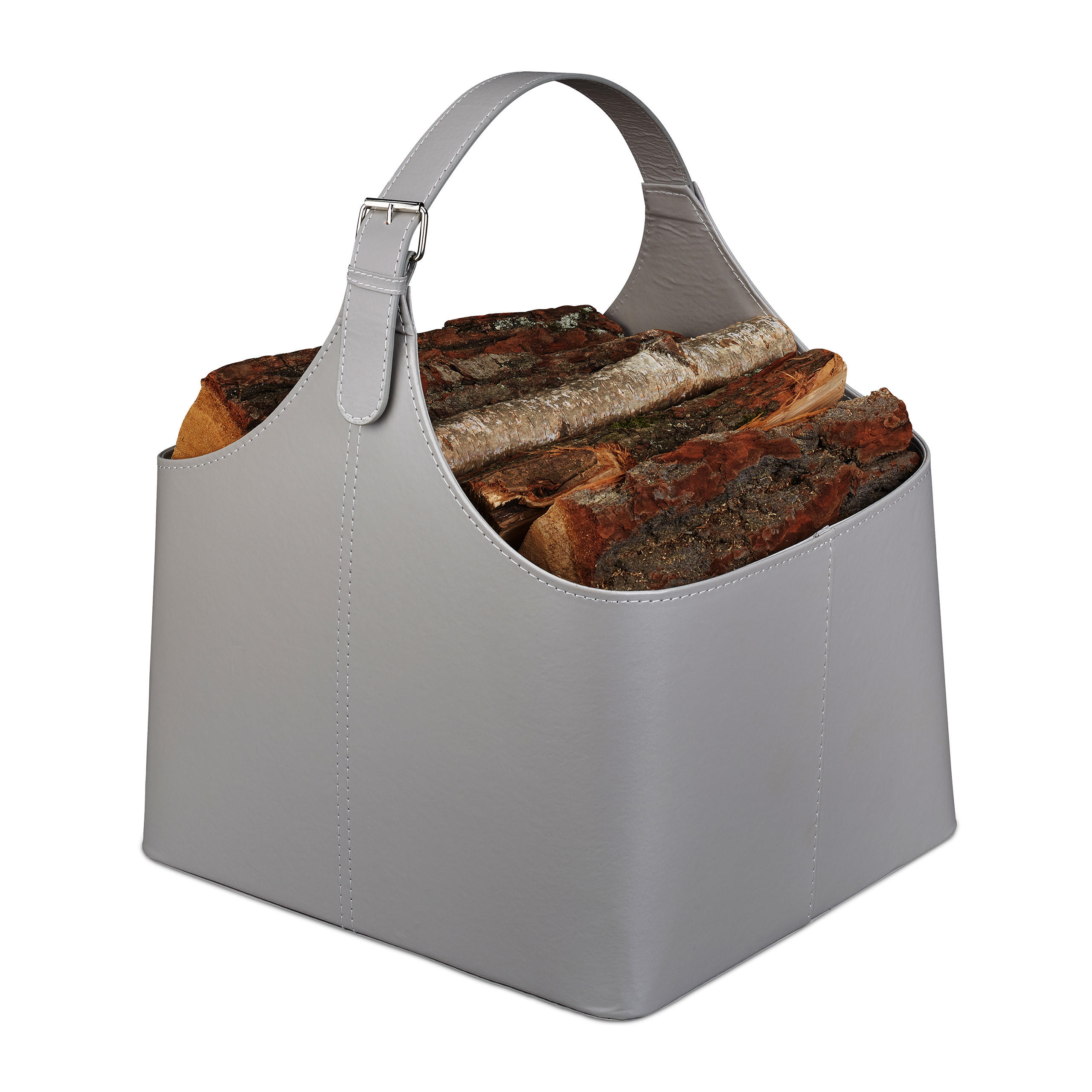 HOLZKORB - Anthrazit, Wellpappe/Kunststoff (36/50/43cm) - Relaxdays