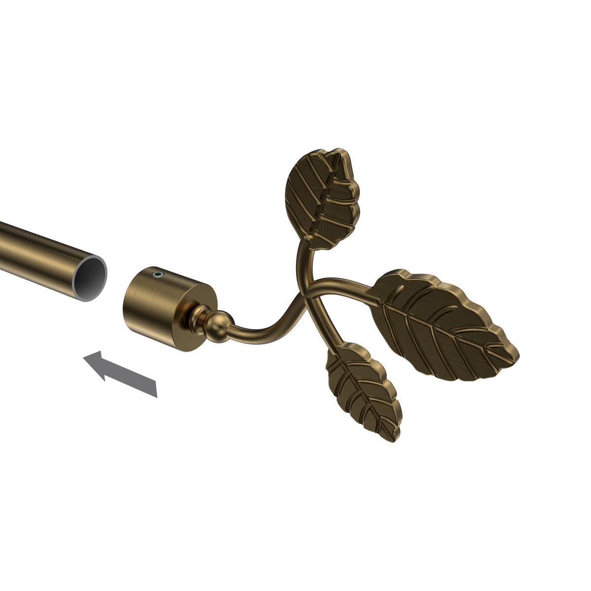 ENDSTÜCKE FÜR GARDINENSTANGEN 16 mm Ø, Alessia Messing Antik, Packung 2 Stück - Messingfarben/Bronzefarben, Metall (13.4/9.4/9.4cm) - INTERDECO