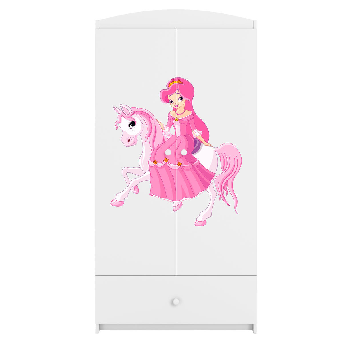 KINDERKLEIDERSCHRANK Prinzessin II - Weiß, Holzwerkstoff (90/175/52cm) - RAUMHIRSCH FURNITURE