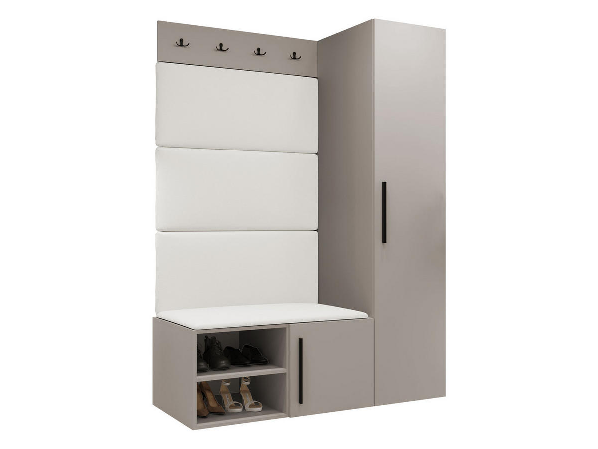 GARDEROBEN-SET Medi II - Kaschmir/Schwarz, Holzwerkstoff/Kunststoff (40/191/50cm) - MIRJAN24