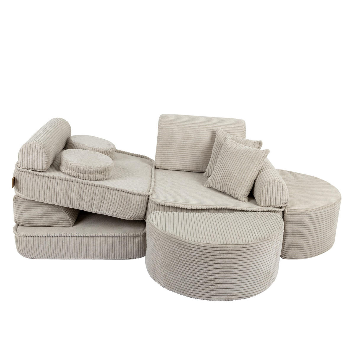 KINDERSOFA AESTHETIC 120 cm Cord Ecru 12 Stk - Beige, Textil (60/12.5/120cm) - MeowBaby