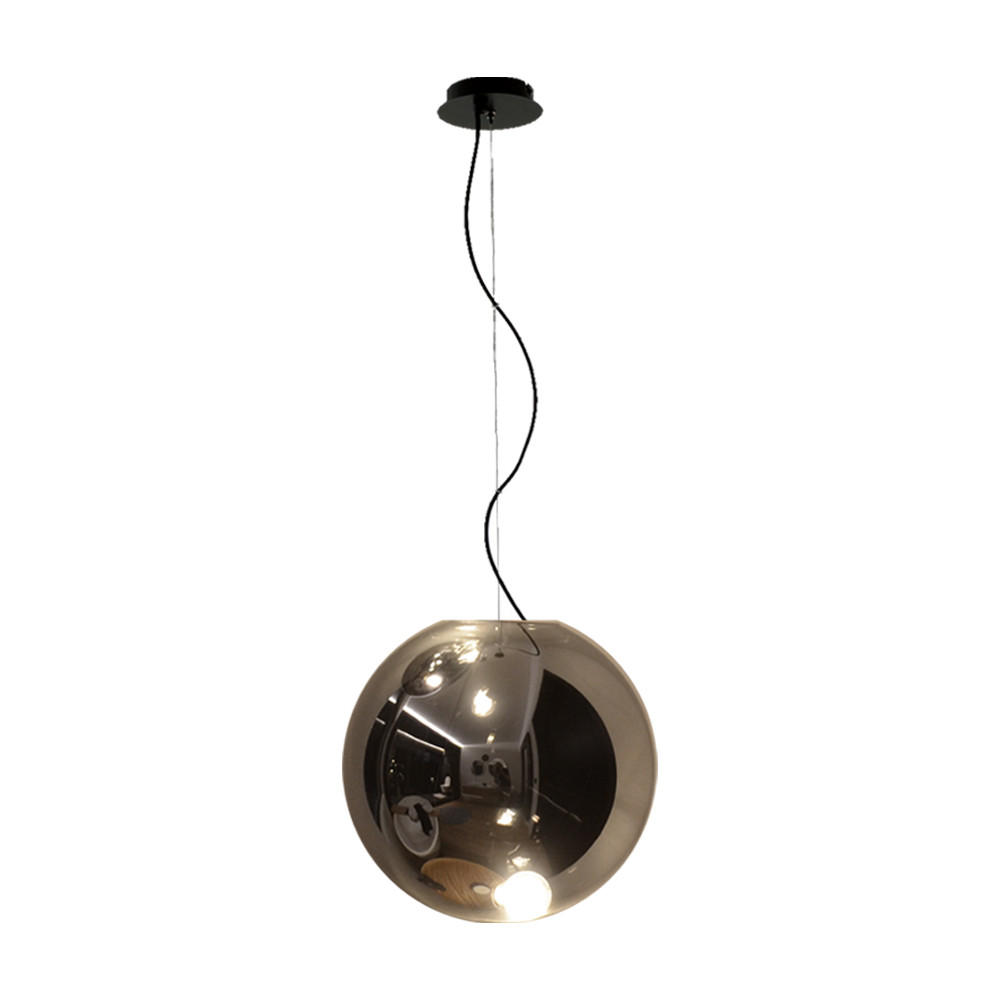 GALERIELAMPE Sphere 5m Abhängung Schwarz/Rauch Ø 30cm - Schwarz, Glas (30/30/30cm) - s.luce