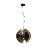 GALERIELAMPE Sphere 5m Abhängung Schwarz/Rauch Ø 30cm - Schwarz, Glas (30/30/30cm) - s.luce