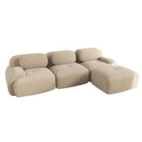 ECKSOFA Beige aus Cord, modular und montagefrei - Beige, Textil (178/298cm) - Flora Grace