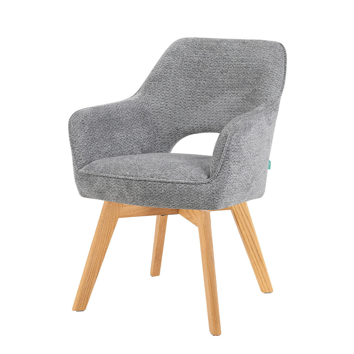 DREHSTUHL Mika-Mara 2er-Set - Honigeiche/Dunkelgrau, Eichenholz/Holz (60/87/65cm) - DUBI Möbel