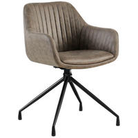 ESSZIMMERSTUHL Lederlook Grau - Schwarz/Grau, Textil/Metall (58/81/58cm) - CLP