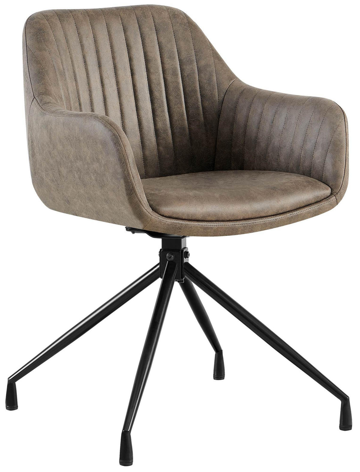 ESSZIMMERSTUHL Lederlook Grau - Schwarz/Grau, Textil/Metall (58/81/58cm) - CLP
