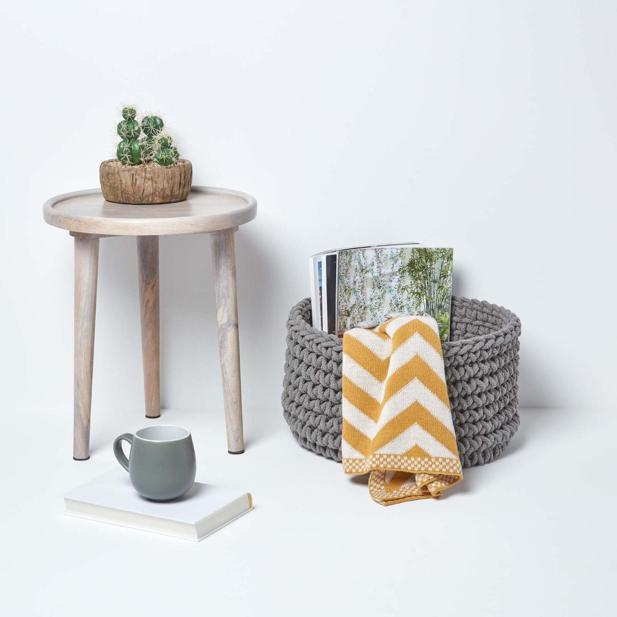 AUFBEWAHRUNGSKORB Baumwolle 37/21 cm - Grau, Textil (37/37/21cm) - Homescapes