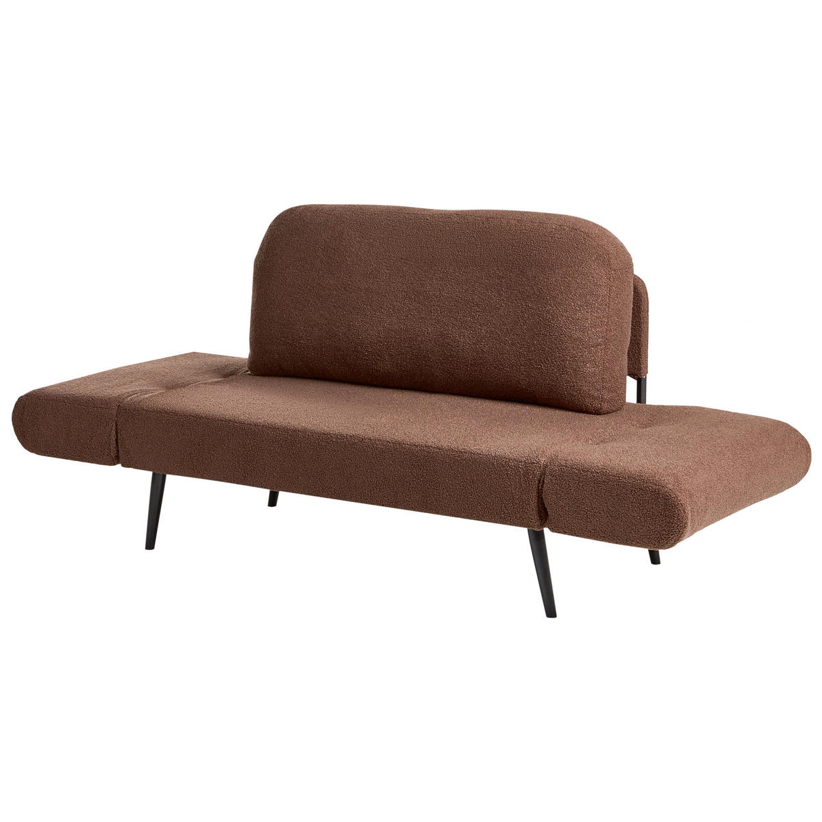 SCHLAFSOFA 2-Sitzer Bouclé Braun Dorotea - Schwarz/Braun, Textil (190/88/79cm) - Beliani