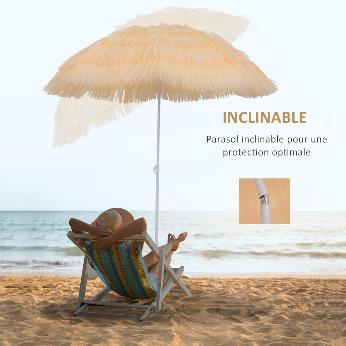 SONNENSCHIRM Beige 160 cm neigbar - Beige, Metall (160/160cm) - PANGIVO