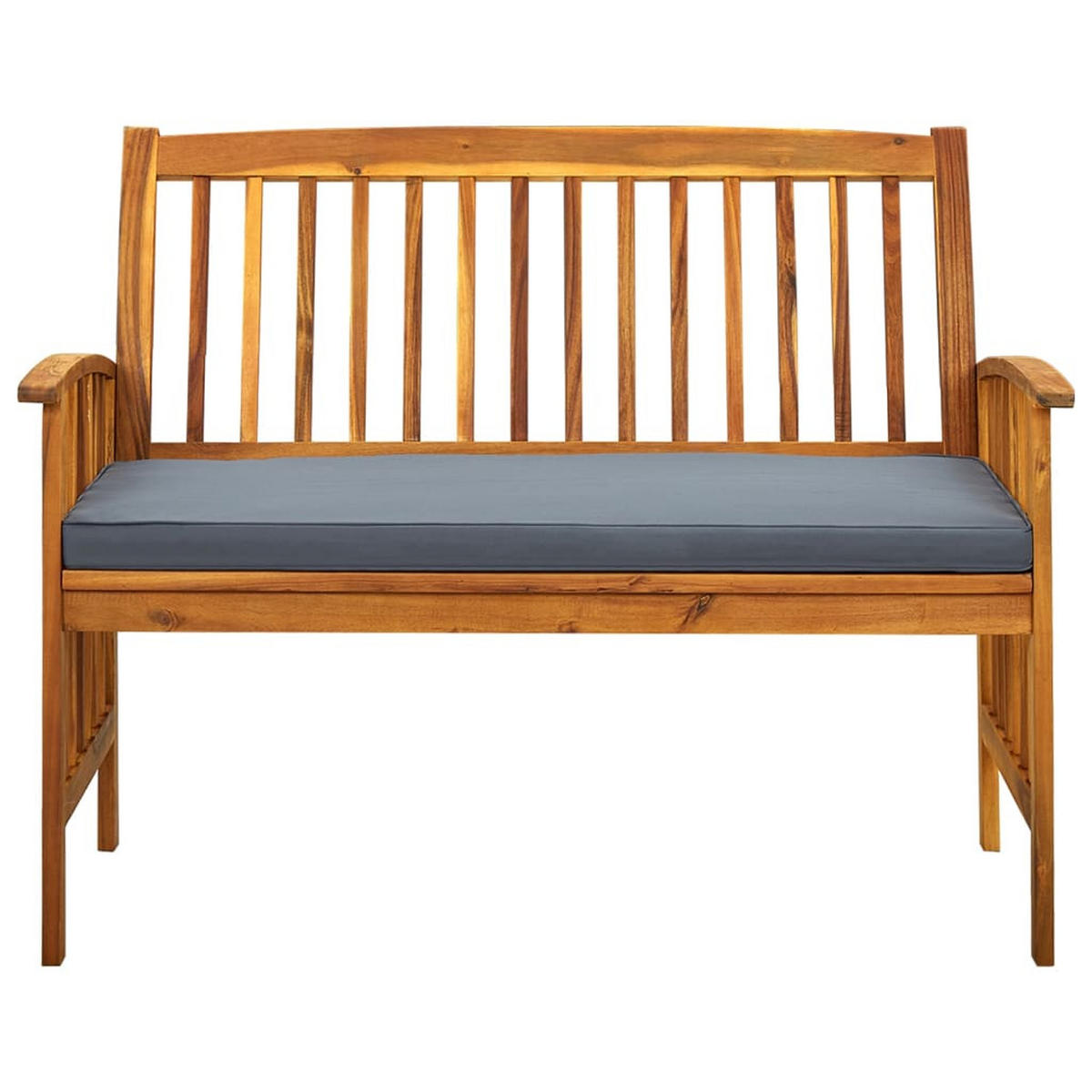 GARTENBANK Mit Kissen 119 Cm Massivholz Akazie - Dunkelgrau, Holz/Textil (119/90/64cm) - vidaXL