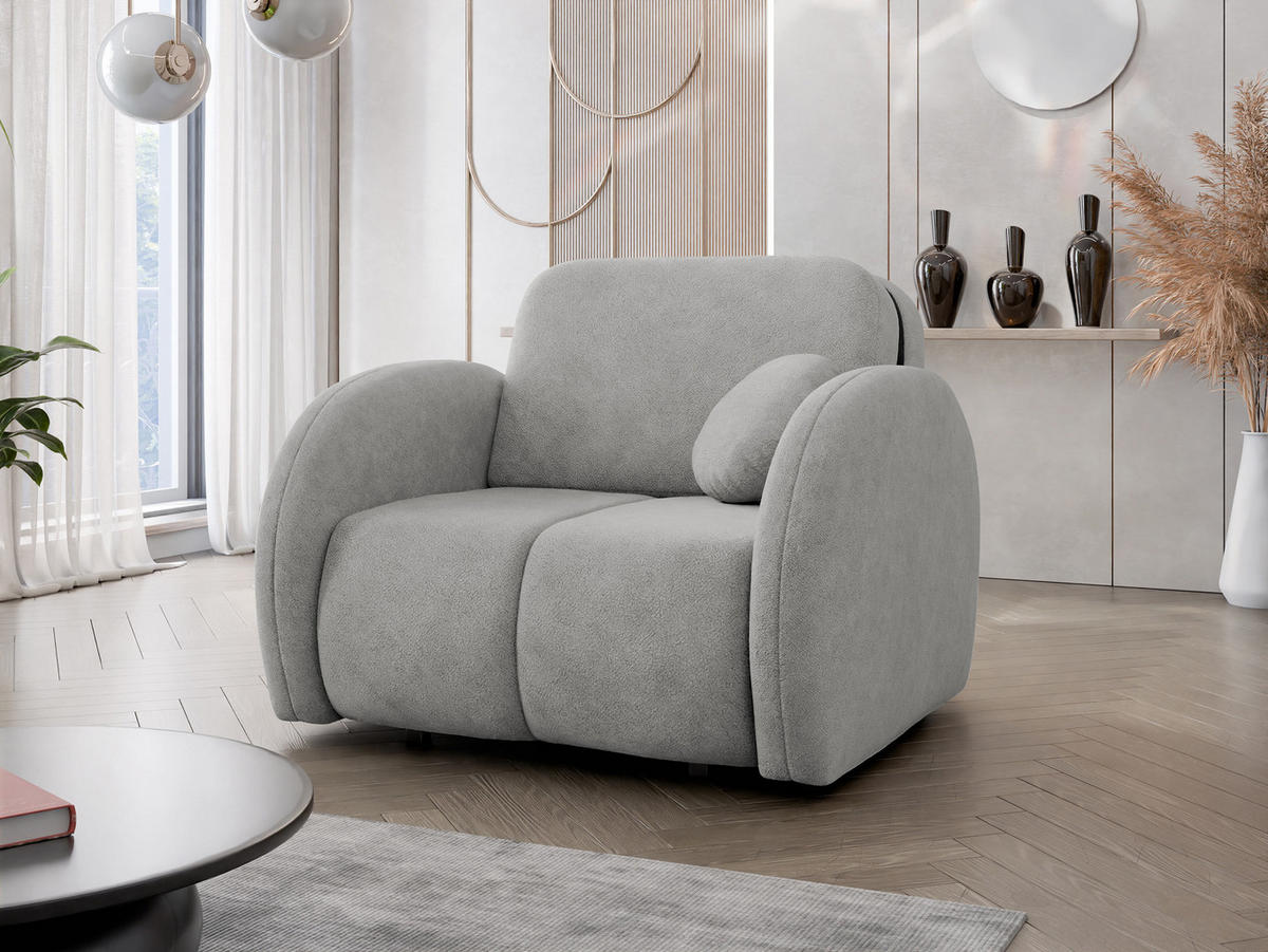 SCHLAFSOFA Viva Comfy I - Hellgrau/Schwarz, Holz/Textil (102/85/103cm) - MIRJAN24