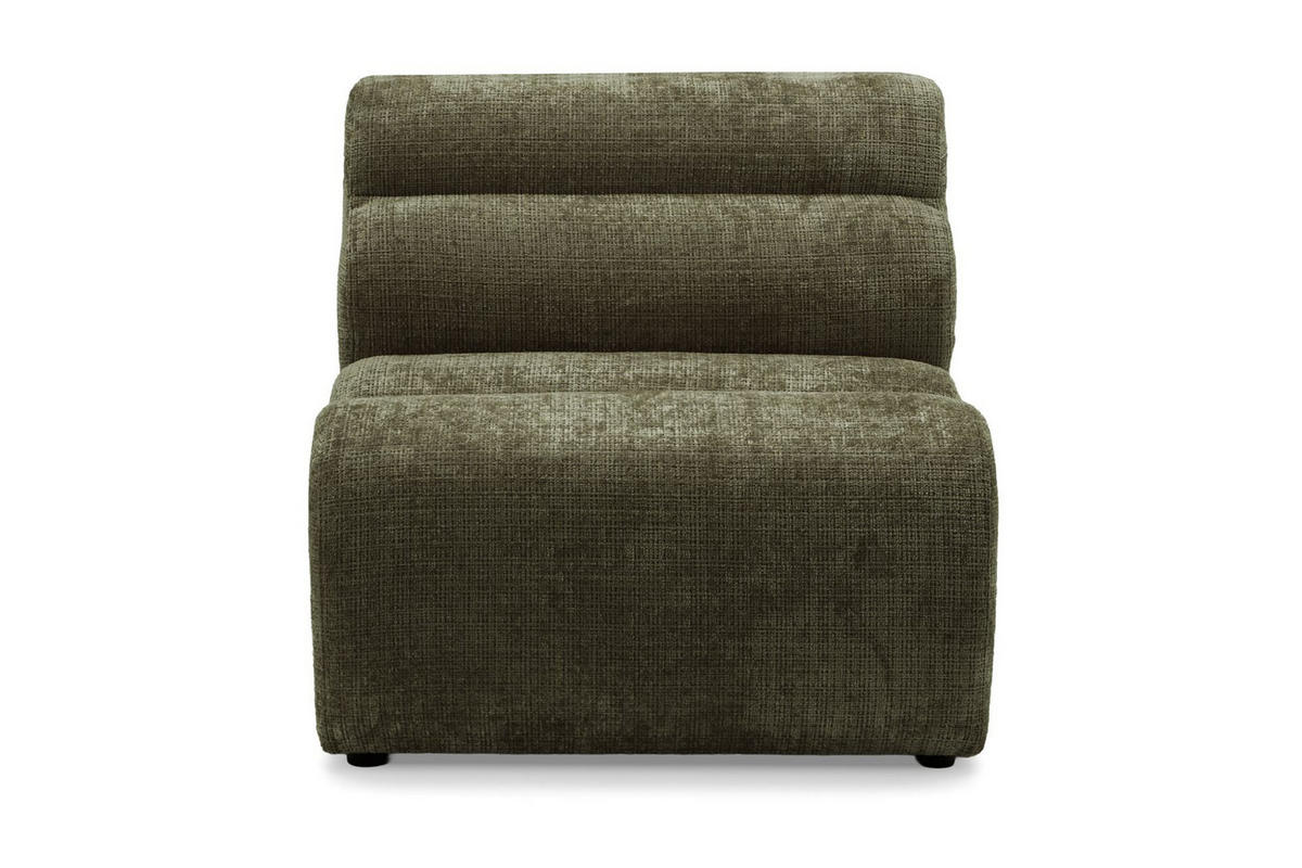 5-SITZER modulares Ecksofa VEER SET 2 Links, 379 x 175 cm, Chenille Webstoff Grün - Schwarz/Grün, Holz/Kunststoff (379/175cm) - Muffo