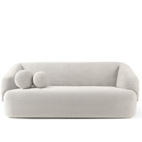 EINZELSOFA VIRA, Weiß, Bouclé - Schwarz/Weiß, Holz/Holzwerkstoff (210/84/100cm) - KONSIMO®