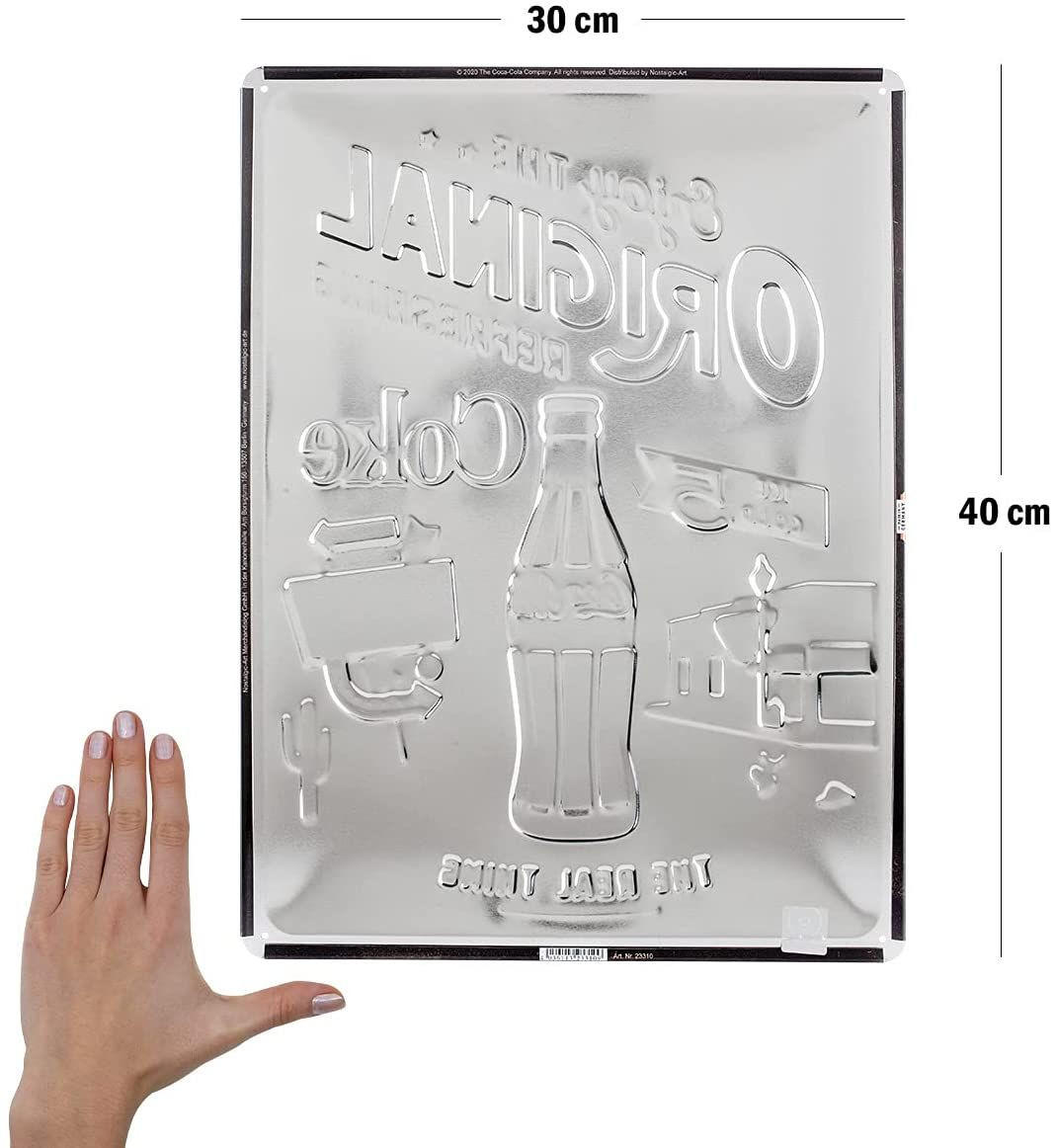 BLECHSCHILD 30/40 cm Coca-Cola Original Coke Highway 66 - Multicolor, Metall (30/40/0.2cm) - Nostalgic-Art