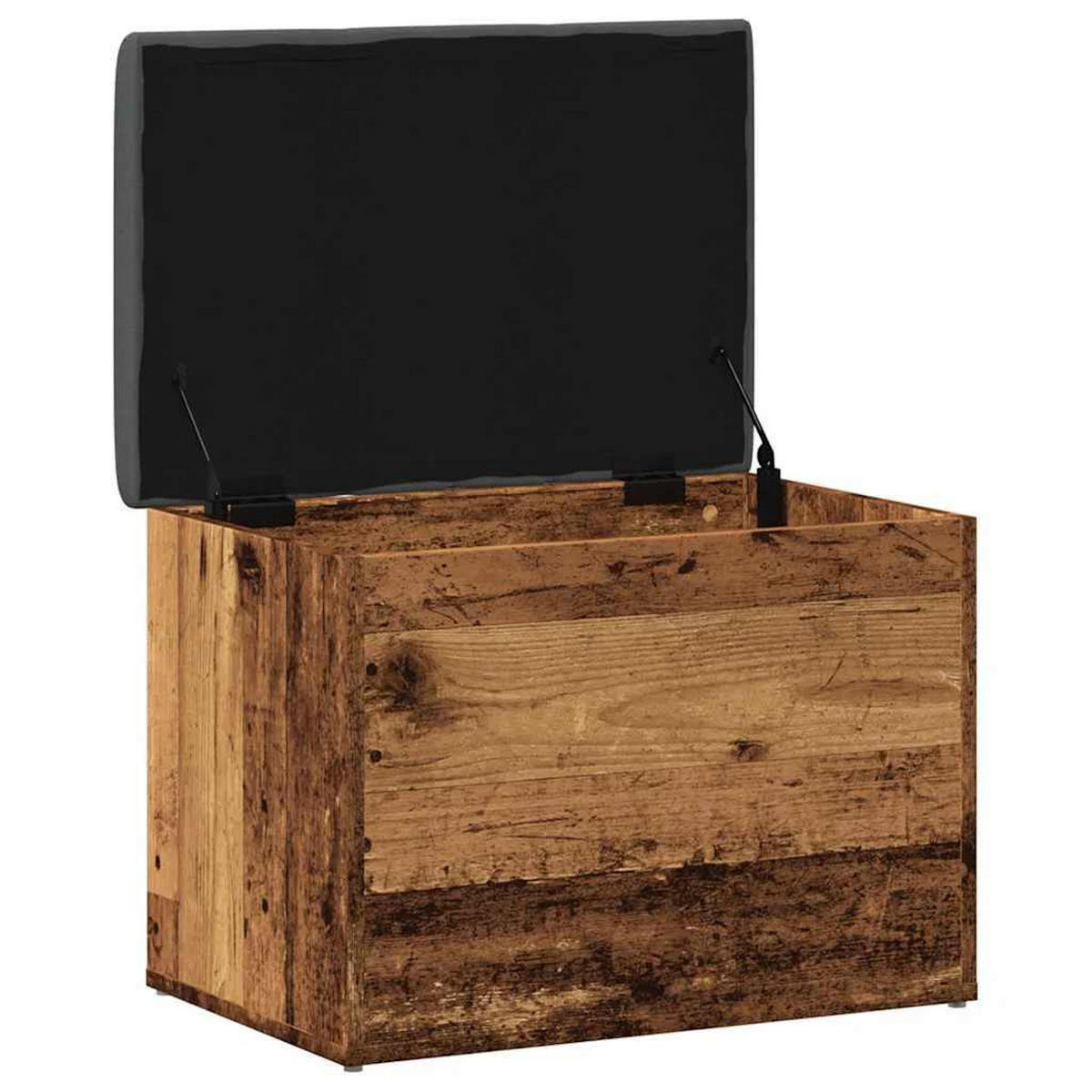 SITZBANK Mit Stauraum Altholz-Optik 62/42/45 Cm Holzwerkstoff - Dunkelbraun, Holzwerkstoff (42/45/62cm) - vidaXL