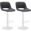 BARHOCKER 2er Set Lederlook schwarz - Schwarz/Weiß, Textil/Metall (42/86/46cm) - CLP