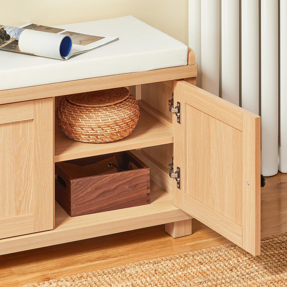 SCHUHBANK Natur - Naturfarben, Holzwerkstoff (104/47/35cm) - SoBuy