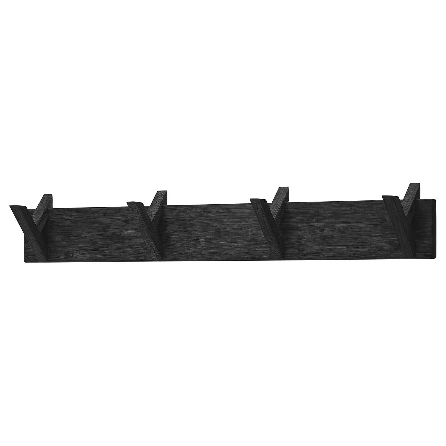 GARDEROBENLEISTE - Eiche massiv - Eichefarben/Schwarz, Holz (80/13/12cm) - home24