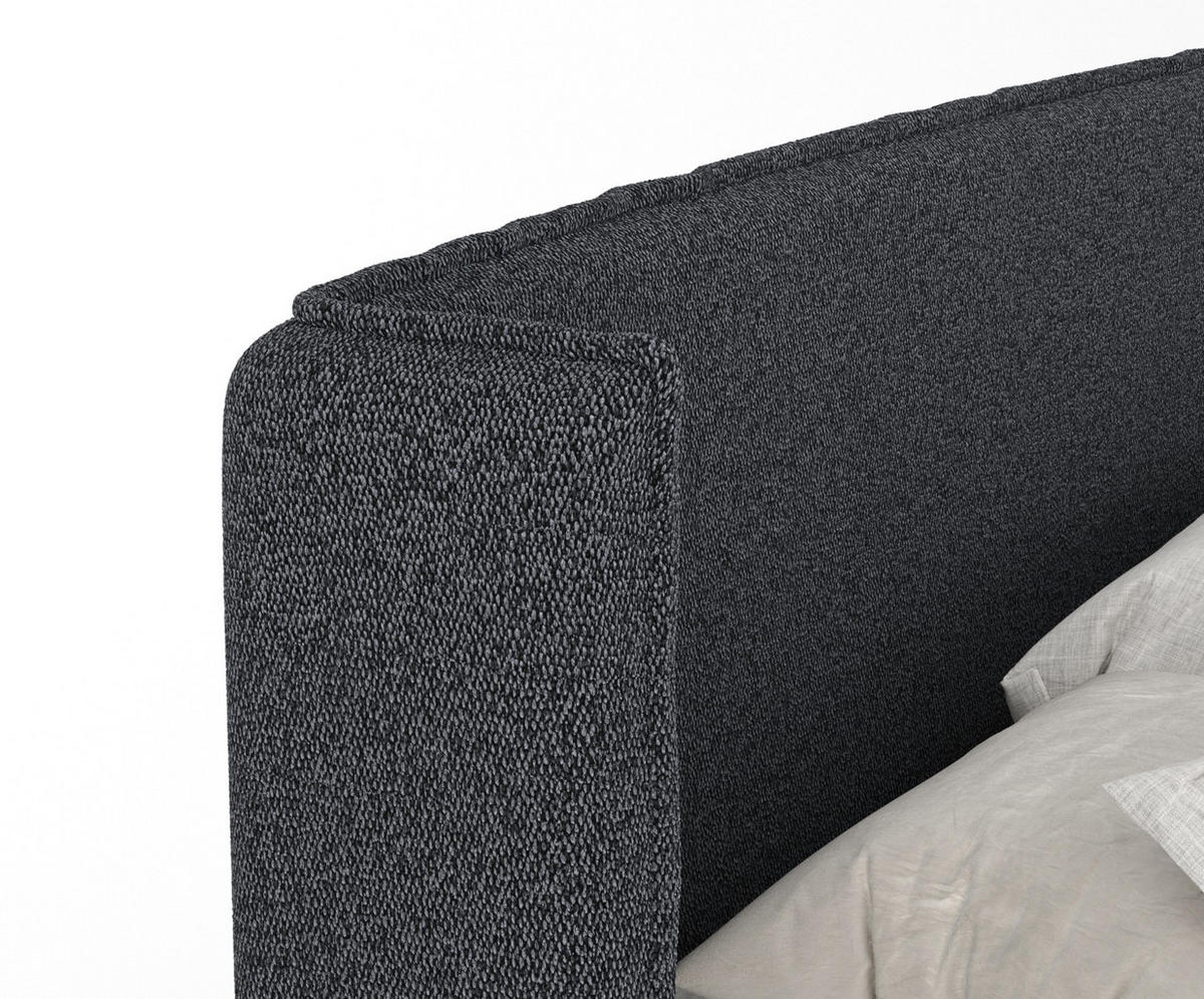 BOXBETT Monpelli Schwarz 160/200 cm mit Matratze und Topper - Schwarz, Holz/Holzwerkstoff (160/200cm) - Maison de Reve