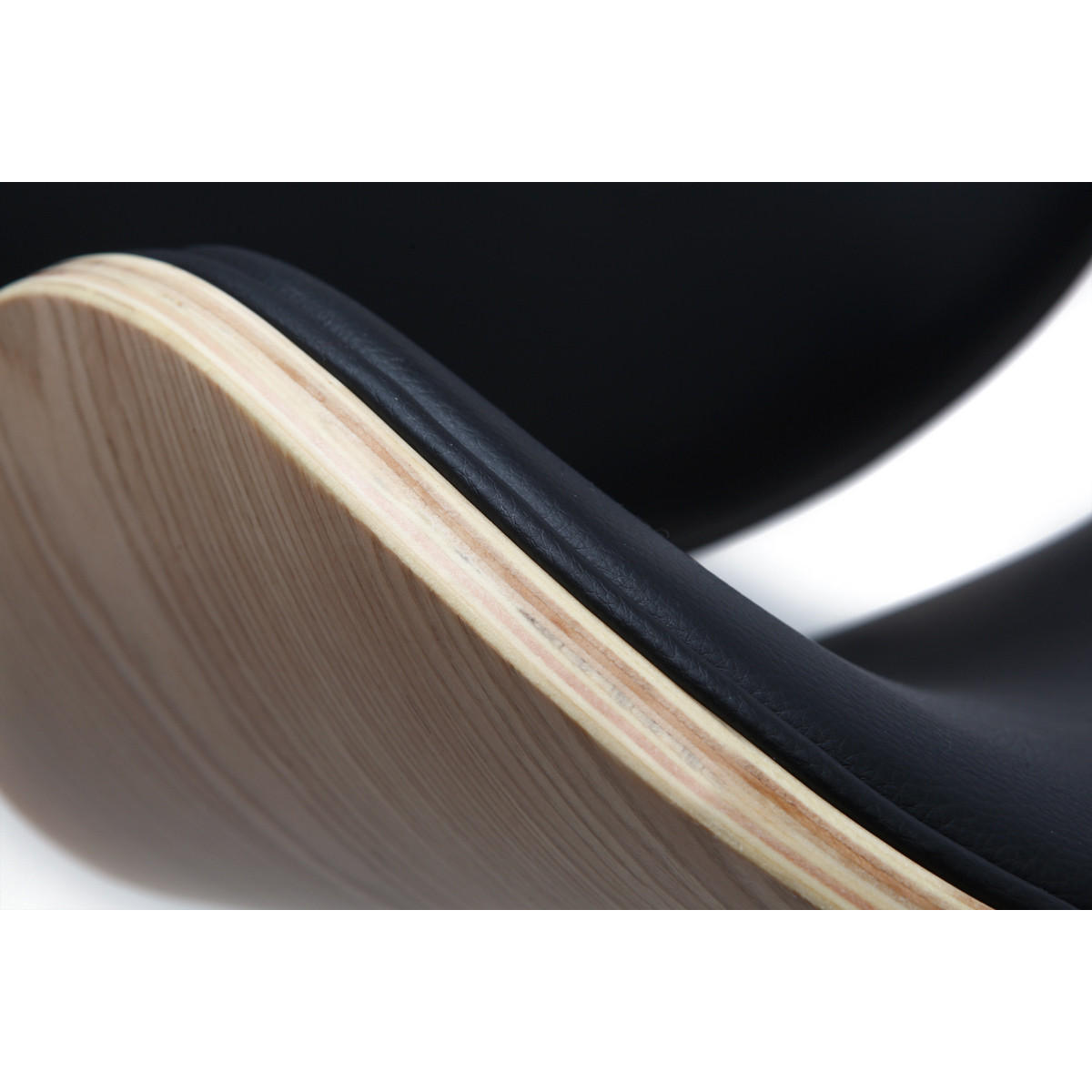 BARHOCKER Schwarz Helles Holz WALNUT - Schwarz/Naturfarben, Textil (53/114/53cm) - Miliboo