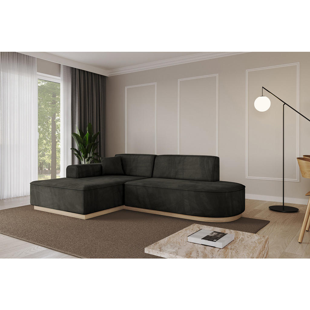 Thumbnail - Altdecor Ecksofa, Schwarz, Textil, 3-Sitzer, L-Form, 232x165 cm, Wohnzimmer, Sofas & Couches, Wohnlandschaften, Ecksofas
