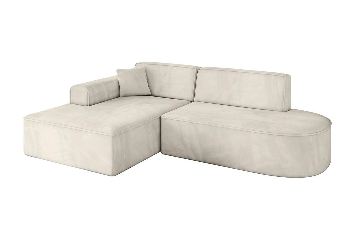 ECKSOFA Ottomane Links IREA-L1-v3 - 234x171x79 cm Dunkelgrau - Ecru, Holzwerkstoff/Textil (234/171cm) - ALTDECOR