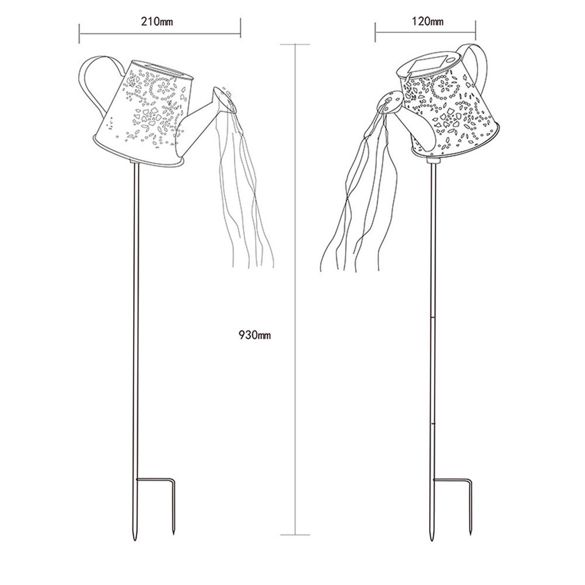 LED AUSSENLEUCHTE Gießkanne Rostfarben Metall - Braun, Metall (21/12/93cm) - Globo Lighting