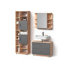BADMÖBEL-SET Eisak Anthrazit/Goldkraft Eiche 3 Teile, mit Hochschrank - Anthrazit/Eiche Wotan, Holzwerkstoff (80/60/33cm) - Livinity®
