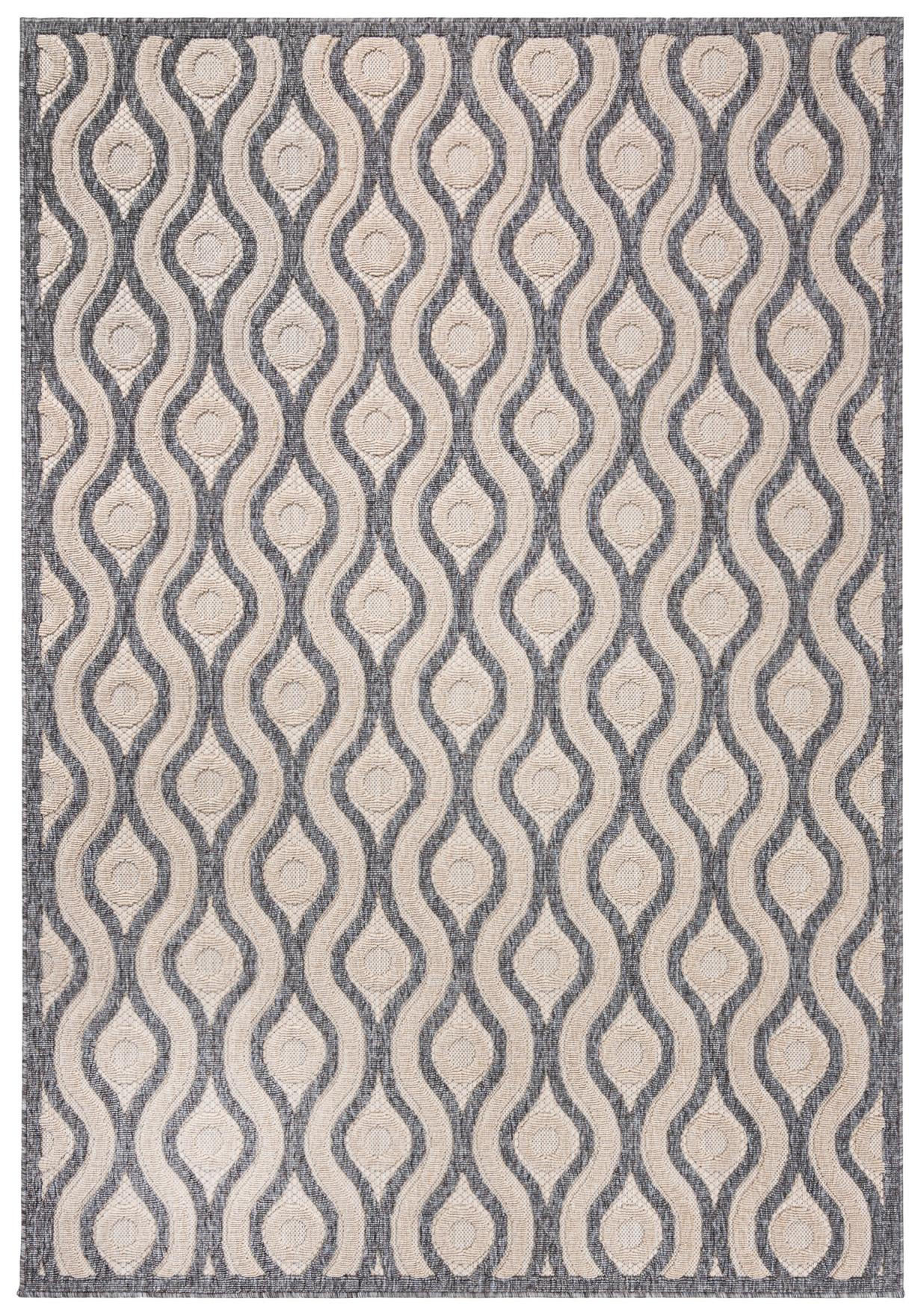TEPPICH Beige In-Outdoor Geometrisch - Kurzflor Rechteckig - Grau - 200 x 300 cm - Beige/Anthrazit, Textil (200/300cm) - Mazovia