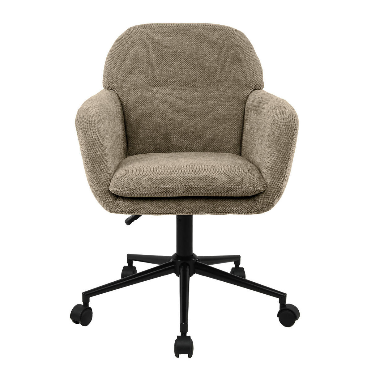 BÜRODREHSTUHL - Schwarz/Braun, Textil/Metall (61/85/61cm) - home24