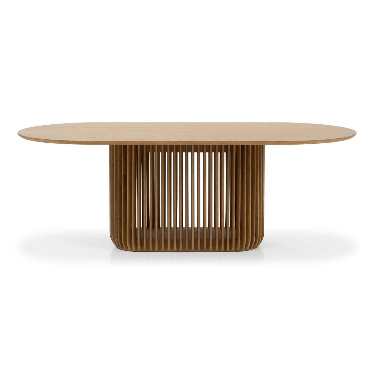 ESSTISCH Franz, Natur Massiveiche, Ø190 cm - Beige, Holz (190/100/76cm) - WOODEK