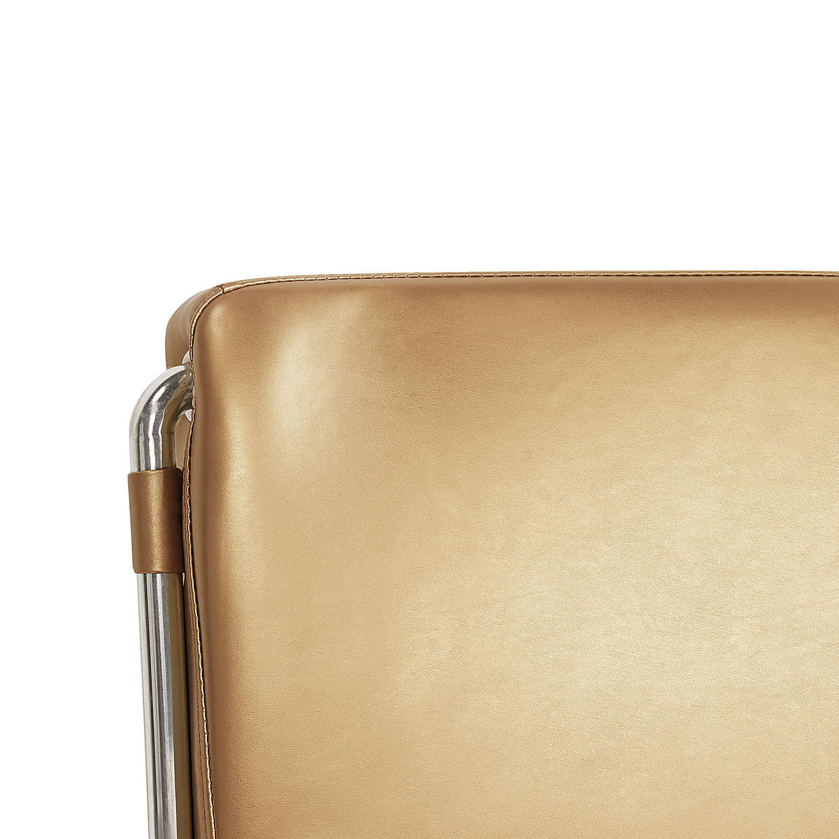 LEDERBETT 140/200cm Gold Paris - Goldfarben, Leder (140/200cm) - Beliani