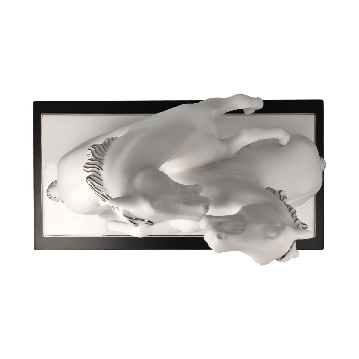 DEKOFIGUR PFERDE ARTISTE ER ALEGRIA Studio 8 Chevaux weiß-silber 32 cm - Silberfarben/Weiß, Keramik (16.5/29/32cm) - Goebel
