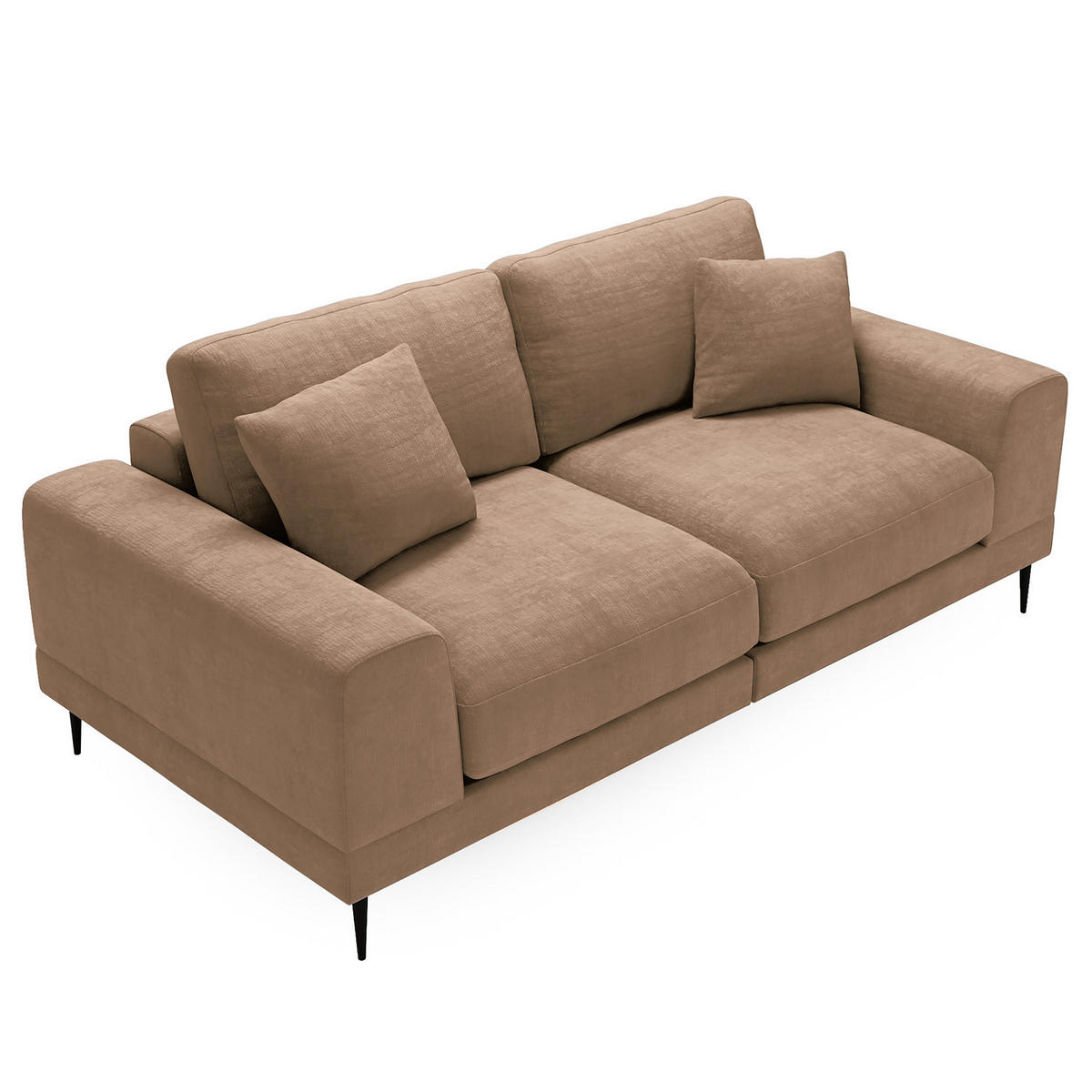 3-SITZER SOFA - Taupe, Textil (243/92/103cm) - home24
